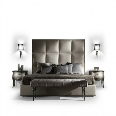 Tweepersoonsbed Bedtextiel Ontwerper Echtelijke moderne bedslaapkamer bekleding textiel