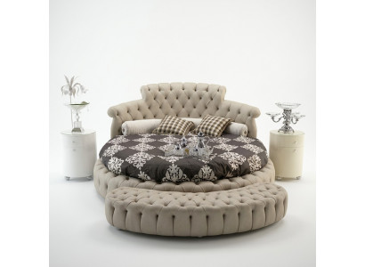 Rond bed Rond design bedden Lederen dubbel Hotel Luxe frame