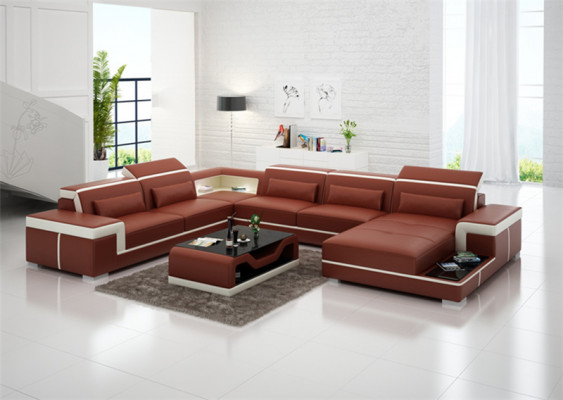 Sofas U Vorm Bank Bankstoffering Woonlandschap Ontwerp Hoekbank Leer Nieuw