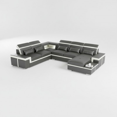 Sofas U Vorm Bank Bankstoffering Woonlandschap Ontwerp Hoekbank Leer Nieuw