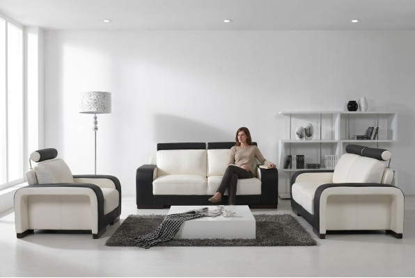 Ontwerp bankstel Bankstellen Banken Bekleding 311-zits bankstellen set leer
