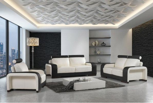 Ontwerp bankstel Bankstellen Banken Bekleding 311-zits bankstellen set leer