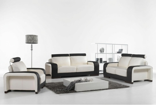 Ontwerp bankstel Bankstellen Banken Bekleding 311-zits bankstellen set leer
