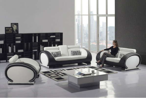 Sofagroep Ontwerp Banken 3-2-1 Zits Set Leren Bankstellen Bekleding