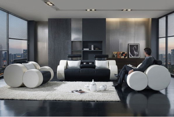 Sofagarnituur Set Ontwerp Bankstellen Bekleding Leer 311 Zits Banken