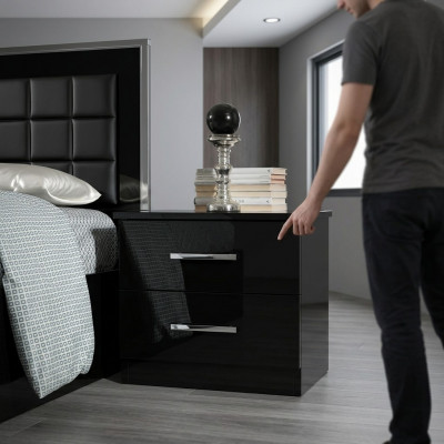 Nacht Tafel Console Bijzettafel Slaapkamer Designer Tafels Consoles Metaal Glans