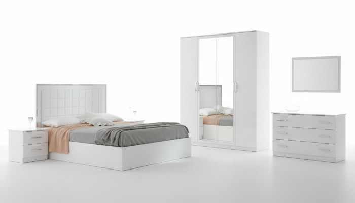 Bed nachtkastje ladekast 6-delige slaapkamerset Design Moderne Luxe Slaapkamer