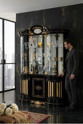 Vitrine Glazen kast Woonkamer Etalage Vitrines xxl Hoge kast Meubels nieuw
