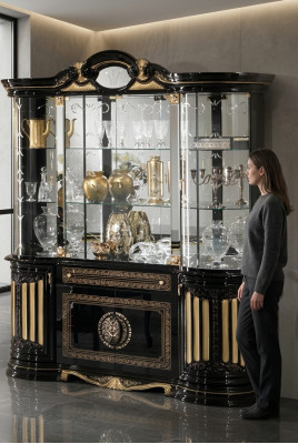 Vitrine Glas Kabinet Woonkamer Etalage Vitrines Italiaanse meubels Hout