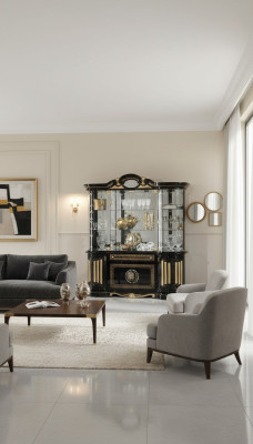 Vitrine Glas Kabinet Woonkamer Etalage Vitrines Italiaanse meubels Hout
