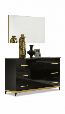 Hoge glans dressoir dressoir kast hout spiegel dressoir console consoles 2-delig