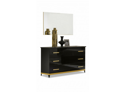 Hoge glans dressoir dressoir kast hout spiegel dressoir console consoles 2-delig