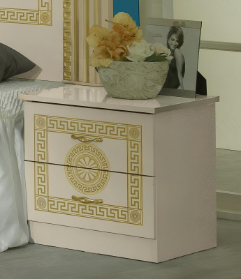 Slaapkamer Chesterfield lederen bed 6-delige design meubel set nachtkastje ladekast