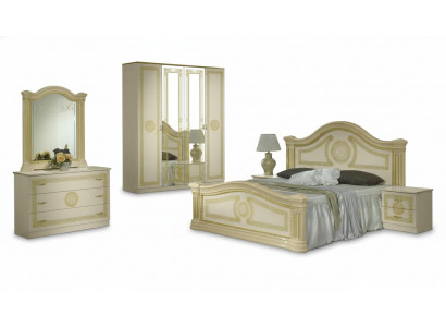 Luxe slaapkamer Klassiek houten bed Nachtkastje 6-delige designmeubels