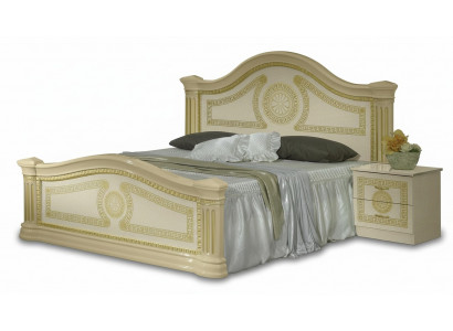 Klassiek bed Tweepersoonsbed Dubbel bed Gestoffeerde bedden Italiaanse meubels Hout