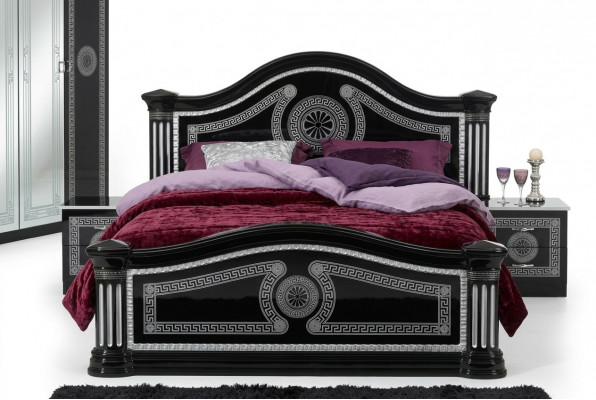 Bed 2x Nightstands 3-piece Italian Furniture Bedroom Beds Wood New Set.