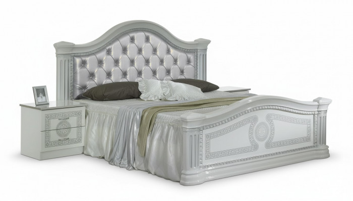 Klasse slaapkamer set 3-delig bed tweepersoonsbed bedden 2x nachtkastje Chesterfield