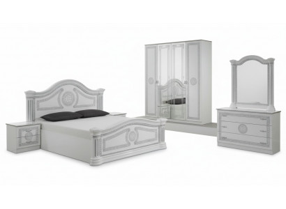 Ontwerp slaapkamer 3-delige set. Bed 2x nachtkastje Klassieke luxe beddenset meubels