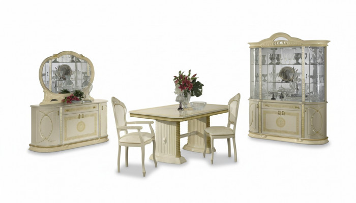 Eetkamer set vitrine eettafel meubel set tafel groep 4-delige set compleet barok