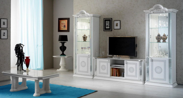 Stoel Wit Zilver Ontwerp Woonkamer Eetkamer Hout Stoelen Bekleed Gemaakt in Italië