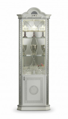 Hoekkast luxe vitrine vitrines kast houten kasten Italiaanse stijl meubels.