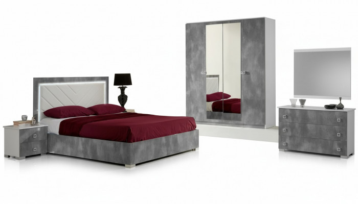Slaapkamer Italiaanse meubelset Luxe 6-delig Bed Bed Kast Commode Nieuw
