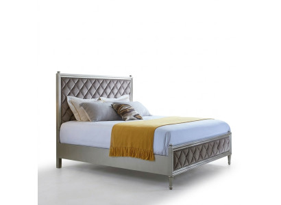 Klassiek ontwerp bed slaapkamer textiel lederen bekleding Italiaanse meubels