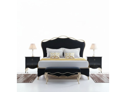 Design Textiel Bed Huwelijks Modern Hotel Frame Luxe Slaapkamer Tweepersoons