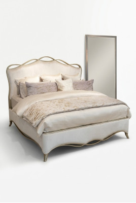 Klassiek houten bed huwelijk tweepersoonsbed bedden design gestoffeerde slaapkamer