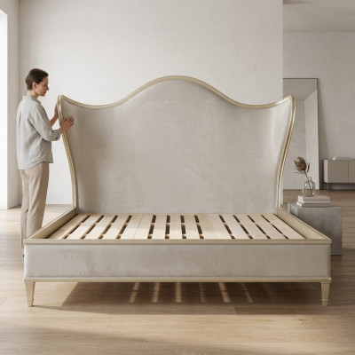 Houten designbed, dubbel luxe huwelijk modern hotelframe slaapkamer