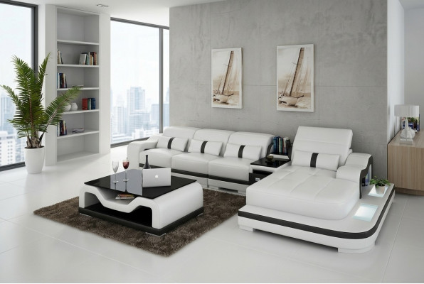 Hoekbank stof L-vorm Slaapfunctie Bank Design Bekleding Textiel Leer Hoek