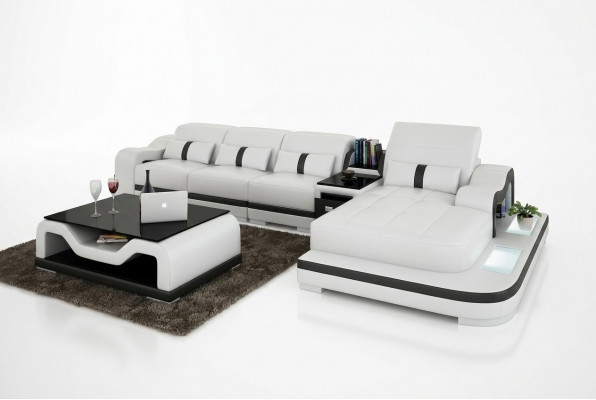 Hoekbank stof L-vorm Slaapfunctie Bank Design Bekleding Textiel Leer Hoek