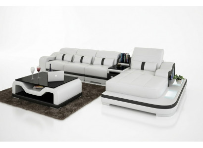 Hoekbank stof L-vorm Slaapfunctie Bank Design Bekleding Textiel Leer Hoek
