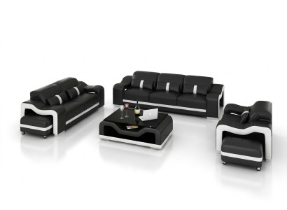 Sofaset 3-zits set Designbanken Bekledingsbanken Ontspan Leder