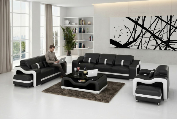 Sofa set 3+1 zits design bank gestoffeerde banken Moderne setgroep
