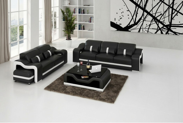 Moderne bankstel 3+2 zitsbank bank bankstel banken leer