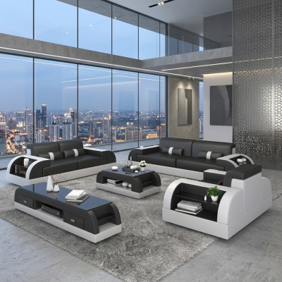 Sofa set bekleding 321 zits stel design banken banken leer modern