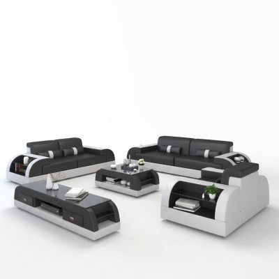 Sofa set bekleding 321 zits stel design banken banken leer modern