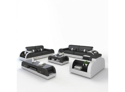 Sofa set bekleding 321 zits stel design banken banken leer modern