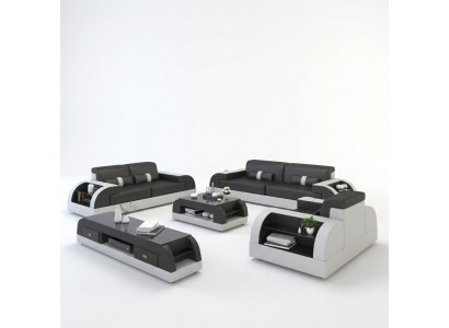 Sofaset 3+3 zits set Designbanken Gestoffeerde bankstellen Leren relaxfauteuils