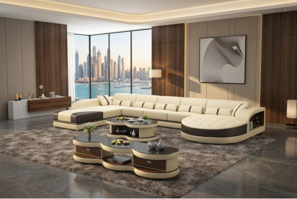 Sofa's U-vorm Sofa Bank Bekleding Woonlandschap Set Design Hoekbank