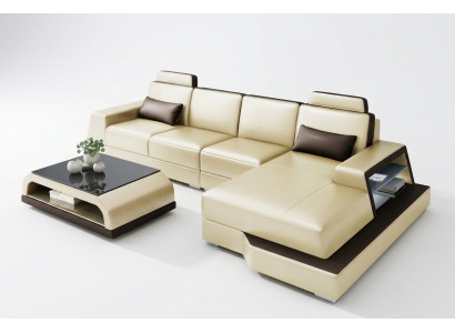Hoekbank Bank Woonlandschap L Vorm Beklede Bank Leren Bank Beige Bankstellen