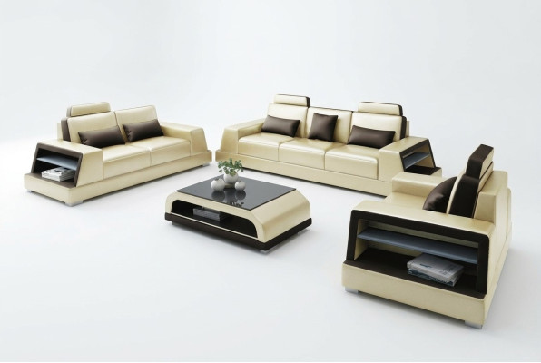 Moderne bankstel met 3 zitplaatsen bank bankstel banken leer