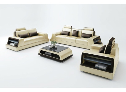 Moderne bankstel met 3 zitplaatsen bank bankstel banken leer