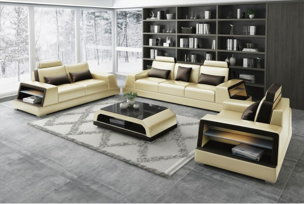 Sofagarnituur Zitbank Set Ontwerp Bankstellen Stoffen Bankstellen Lederen Moderne 3+3