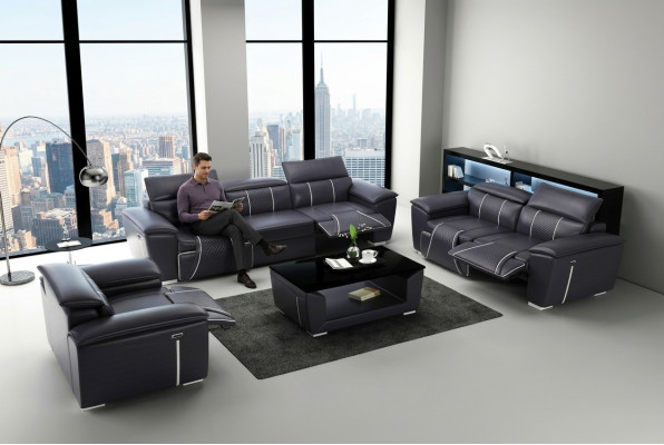 Sofaset 3-zits Set Multifunctionele Banken Gestoffeerde Bankstellen Lederen Relax Nieuw