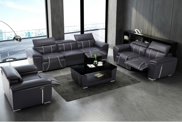 Sofaset 3-zits Set Multifunctionele Banken Gestoffeerde Bankstellen Lederen Relax Nieuw