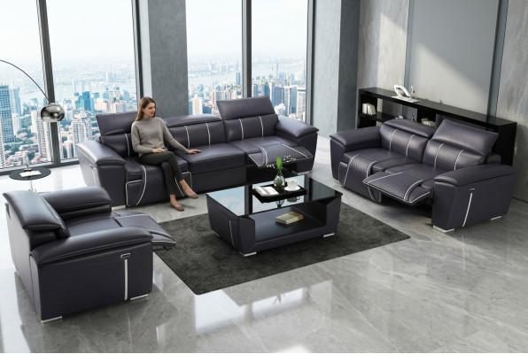Luxe bankstel 2x 3-zits met meubelbank lederen bankstel textielgroep
