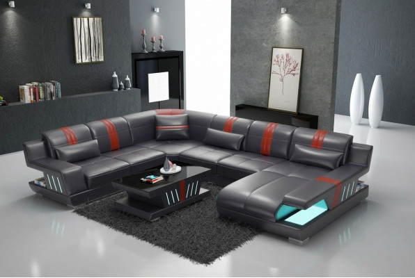 Bank U-vorm Leren bank Bankstel Design Modern