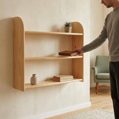 Wandplank Plank Boekenkast Boekenplank Woonkamer Wand Plank Echt Hout